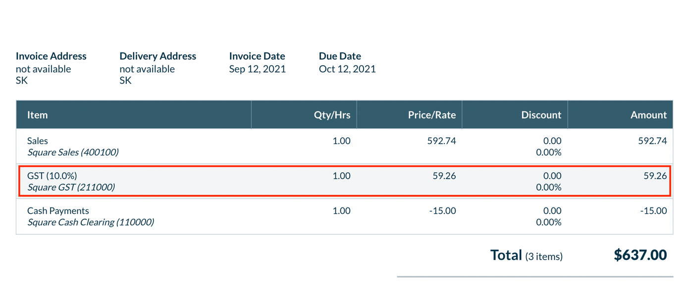 square sage accounting integration destination sales taxes