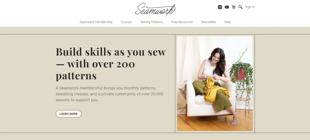 seamwork landing page