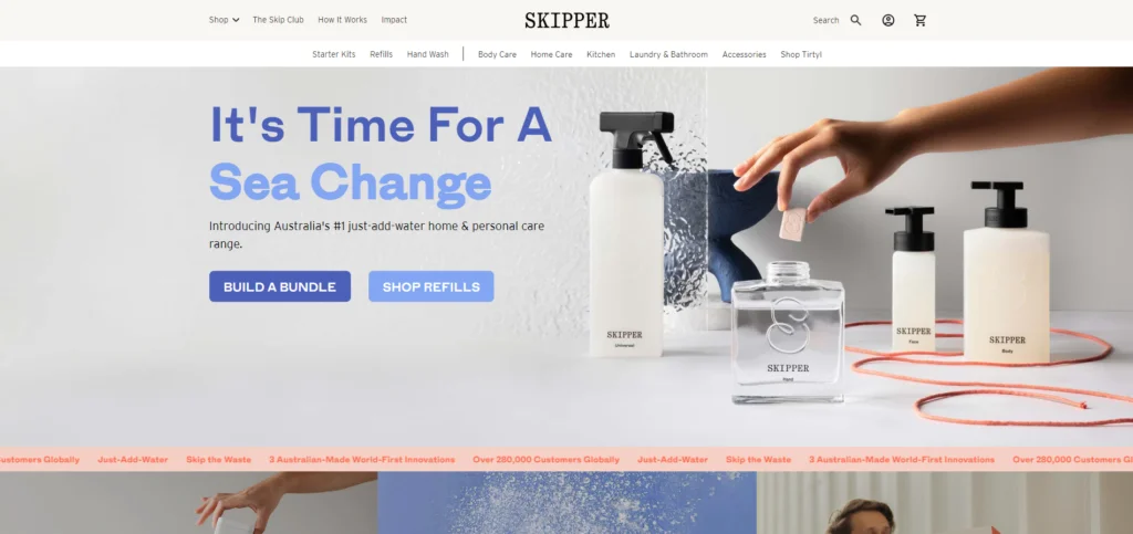 skipper landing page