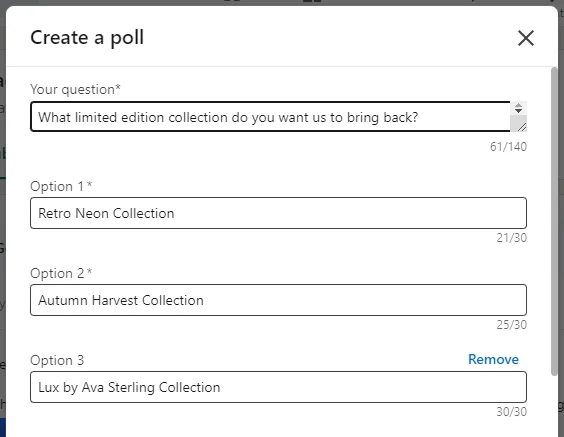 example marketing poll